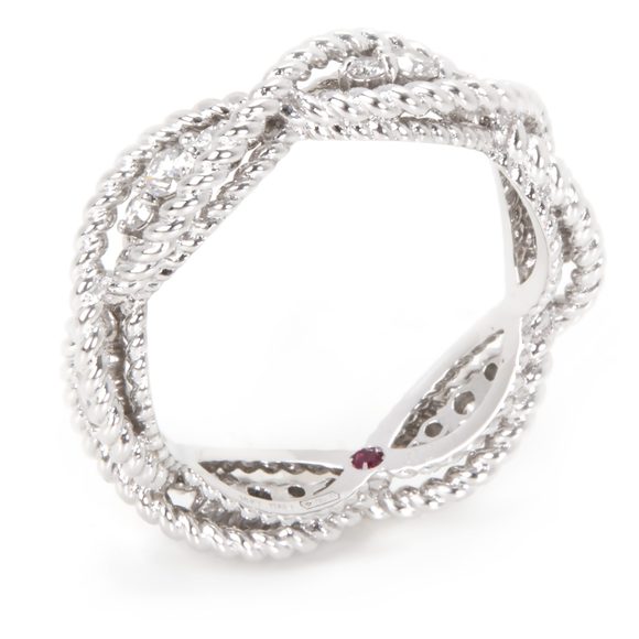 Roberto Coin Barocco Braided Ring in 18K White Gold (0.30 CTW) - Picture 2 of 2